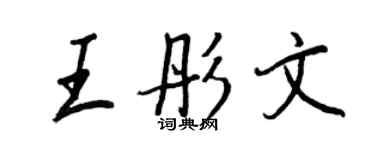 王正良王彤文行书个性签名怎么写