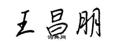 王正良王昌朋行书个性签名怎么写