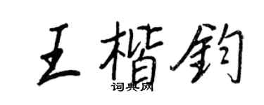 王正良王楷钧行书个性签名怎么写