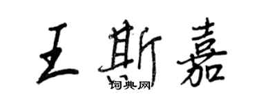 王正良王斯嘉行书个性签名怎么写