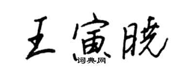 王正良王寅晓行书个性签名怎么写