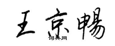 王正良王京畅行书个性签名怎么写
