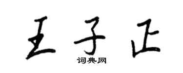 王正良王子正行书个性签名怎么写