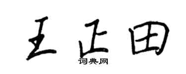 王正良王正田行书个性签名怎么写