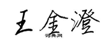王正良王金澄行书个性签名怎么写