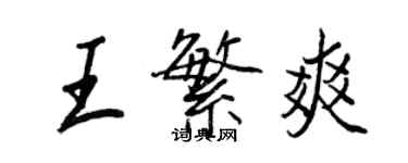 王正良王繁爽行书个性签名怎么写