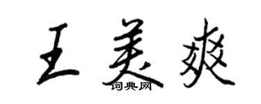 王正良王美爽行书个性签名怎么写