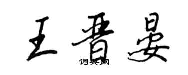 王正良王晋晏行书个性签名怎么写
