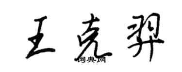 王正良王克羿行书个性签名怎么写