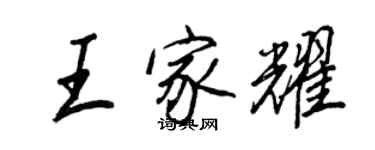 王正良王家耀行书个性签名怎么写
