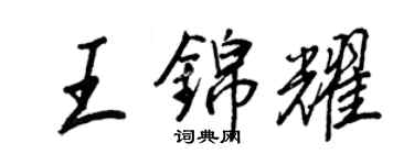 王正良王锦耀行书个性签名怎么写