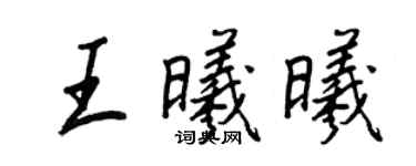 王正良王曦曦行书个性签名怎么写