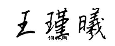 王正良王瑾曦行书个性签名怎么写