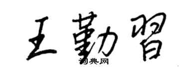 王正良王勤习行书个性签名怎么写