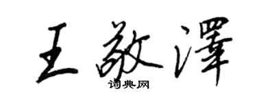 王正良王敬泽行书个性签名怎么写