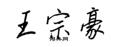 王正良王宗豪行书个性签名怎么写