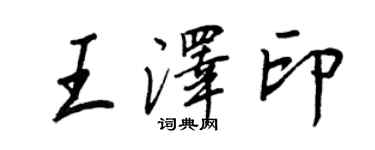 王正良王泽印行书个性签名怎么写