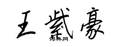 王正良王紫豪行书个性签名怎么写