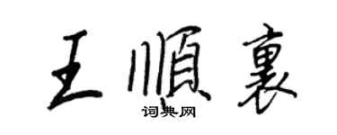 王正良王顺里行书个性签名怎么写