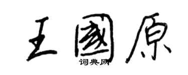 王正良王国原行书个性签名怎么写