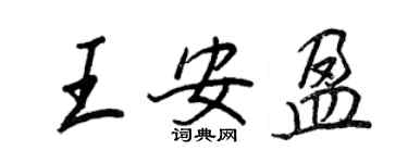 王正良王安盈行书个性签名怎么写