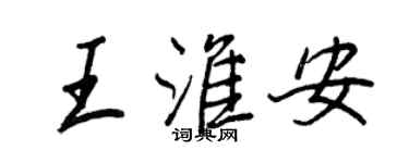 王正良王淮安行书个性签名怎么写