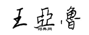 王正良王亚鲁行书个性签名怎么写