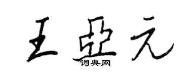 王正良王亚元行书个性签名怎么写