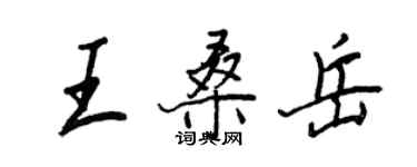 王正良王桑岳行书个性签名怎么写