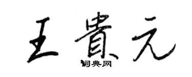 王正良王贵元行书个性签名怎么写