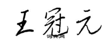 王正良王冠元行书个性签名怎么写