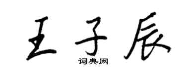 王正良王子辰行书个性签名怎么写