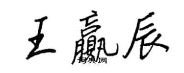 王正良王赢辰行书个性签名怎么写