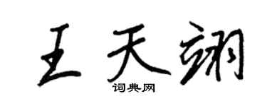 王正良王天翊行书个性签名怎么写