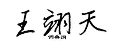 王正良王翊天行书个性签名怎么写