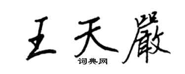 王正良王天严行书个性签名怎么写