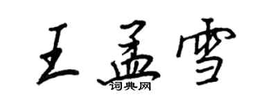 王正良王孟雪行书个性签名怎么写
