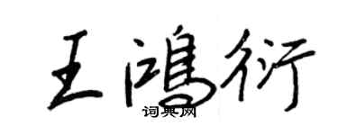 王正良王鸿衍行书个性签名怎么写