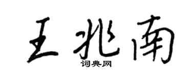 王正良王兆南行书个性签名怎么写