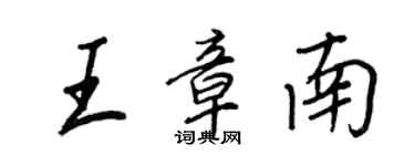 王正良王章南行书个性签名怎么写