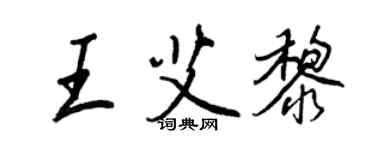 王正良王艾黎行书个性签名怎么写