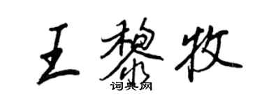 王正良王黎牧行书个性签名怎么写