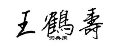 王正良王鹤寿行书个性签名怎么写