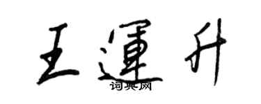 王正良王运升行书个性签名怎么写