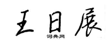王正良王日展行书个性签名怎么写