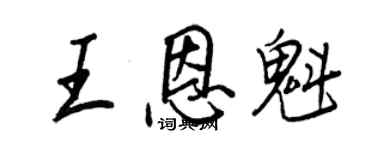 王正良王恩魁行书个性签名怎么写