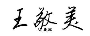 王正良王敬美行书个性签名怎么写