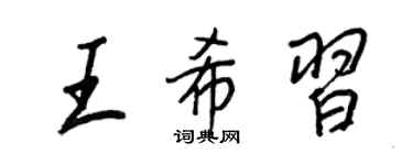 王正良王希习行书个性签名怎么写