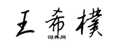 王正良王希朴行书个性签名怎么写