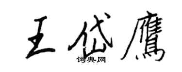 王正良王岱鹰行书个性签名怎么写